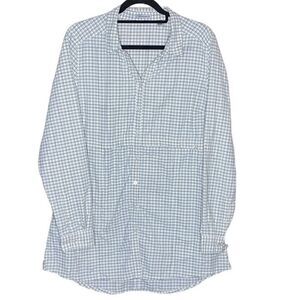 Toad&Co Wm’s Sz Lrg Gray White Gingham Debug UPF Lightweight Woven Tunic Shirt